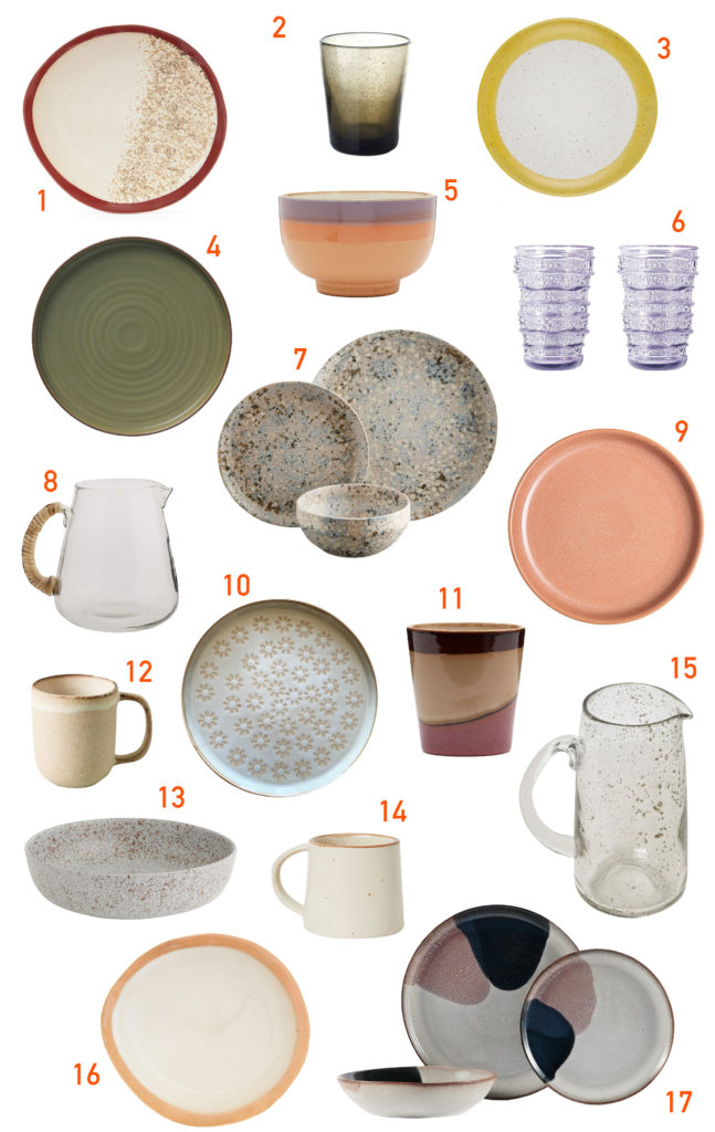 Retro dinnerware that will bring the 70s vibe straight to your table.